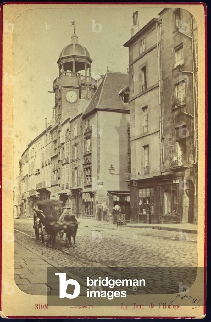 France, Auvergne, Puy-de-Dome (63), Riom: The clock tower, 1885