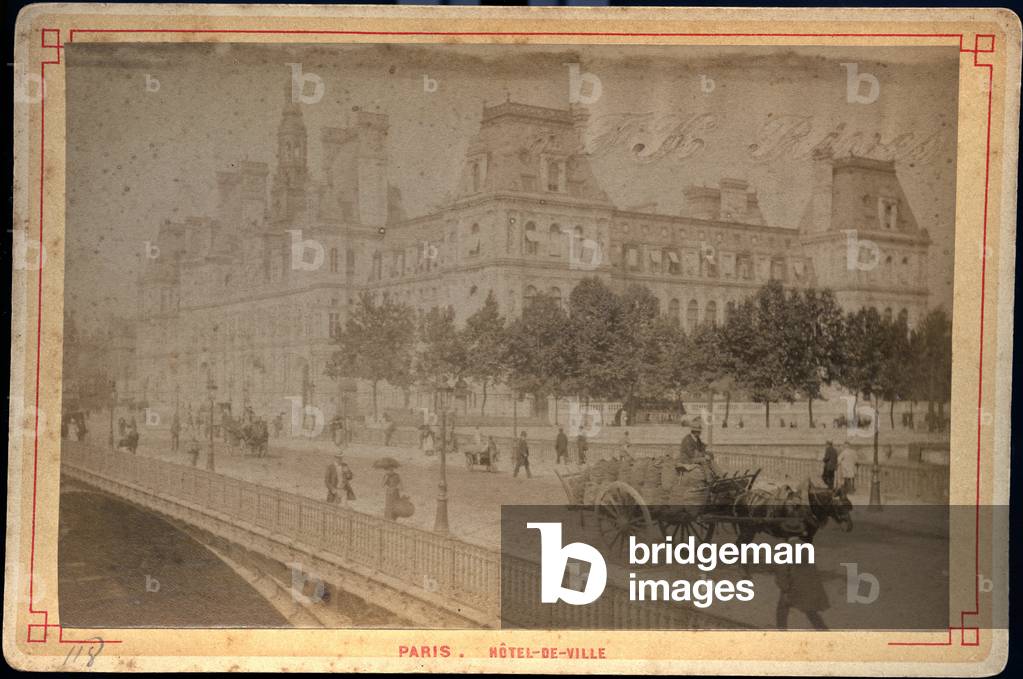 France, Ile-de-France, Paris (75): The Town Hall after its reconstruction, 1880