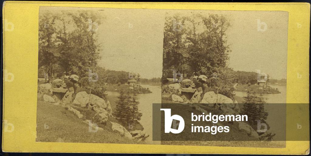 France, Ile-de-France, Paris (75): Bois de Boulogne, the edge of the pond, 1865