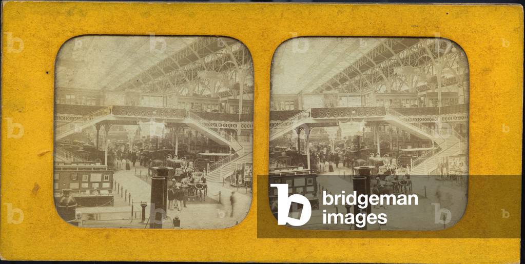 France, Ile-de-France, Paris (75): World Exhibition of 1889, the transport room with public transport, coaches, hippomobiles, 1889