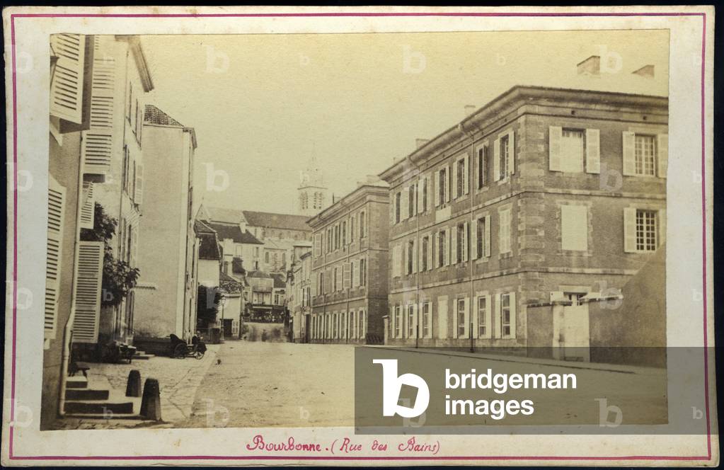 France, Champagne-Ardenne, Haute-Marne (52), Bourbonne les bains: The small town of Bourbonne les bains, 1865