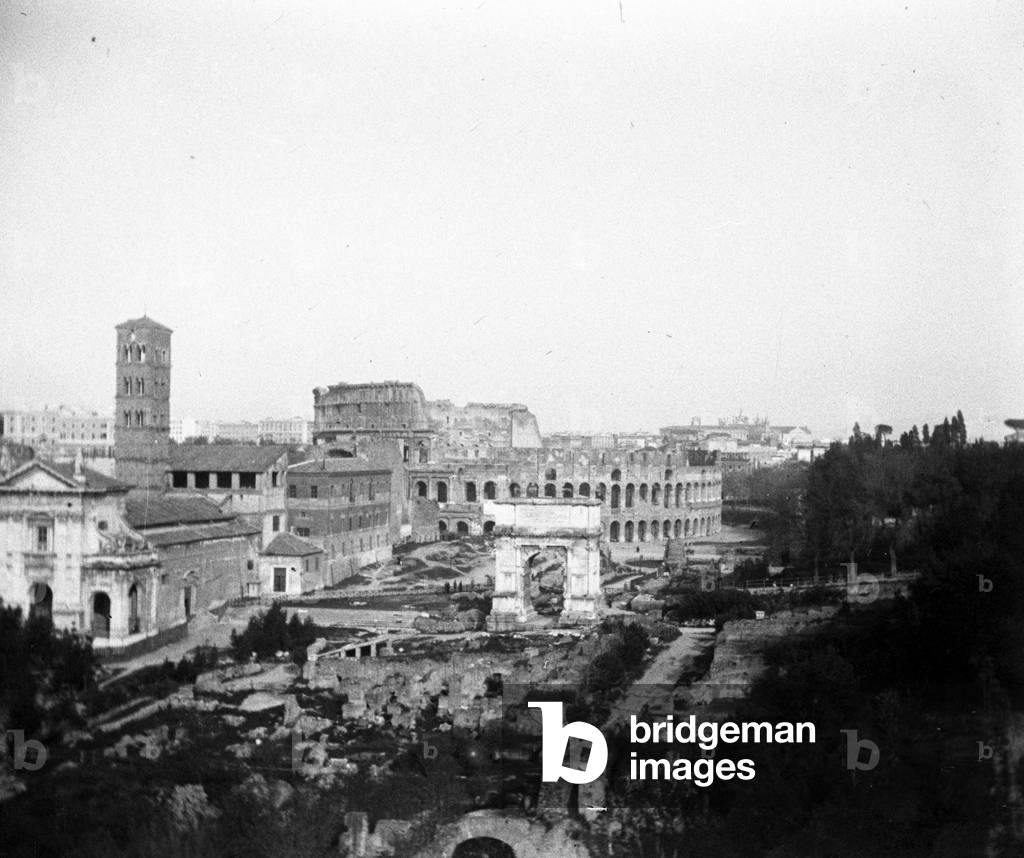 Italy, Lazio, Rome: The Rome Forum with the Colisee, 1902