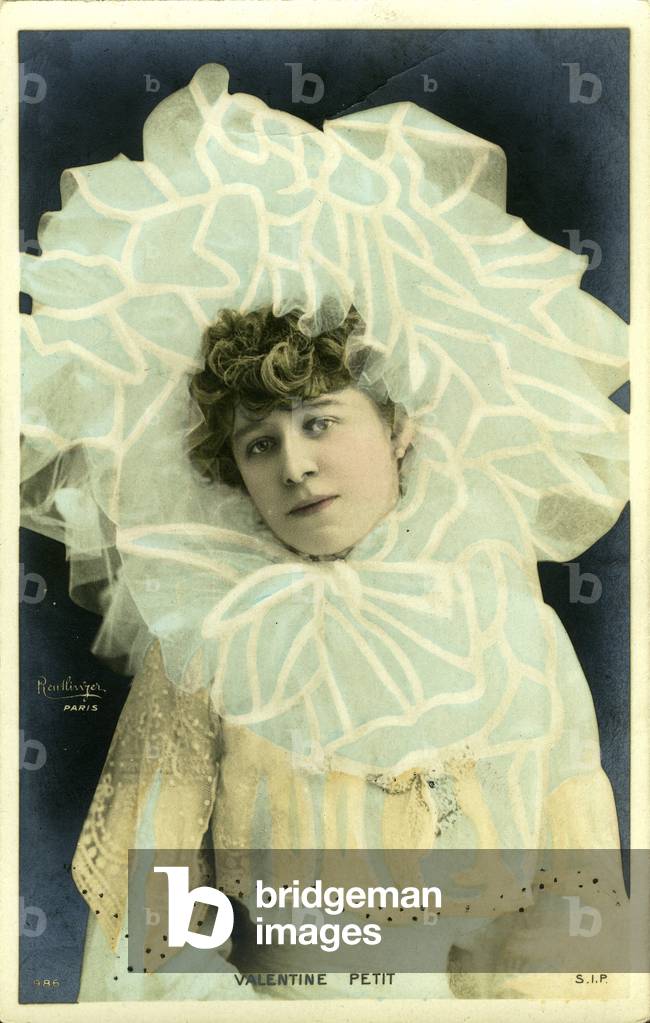 France: Portrait of Valentine Pepetit, actress in stage dress, 1900 - reutlinger