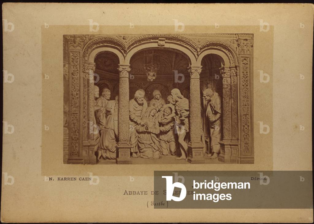 France, Pays de la Loire, Sarthe (72), Solesmes: Abbey Saint Pierre de Solesmes, chapel of the pamoison of the Virgin (sculpture 1553), 1880