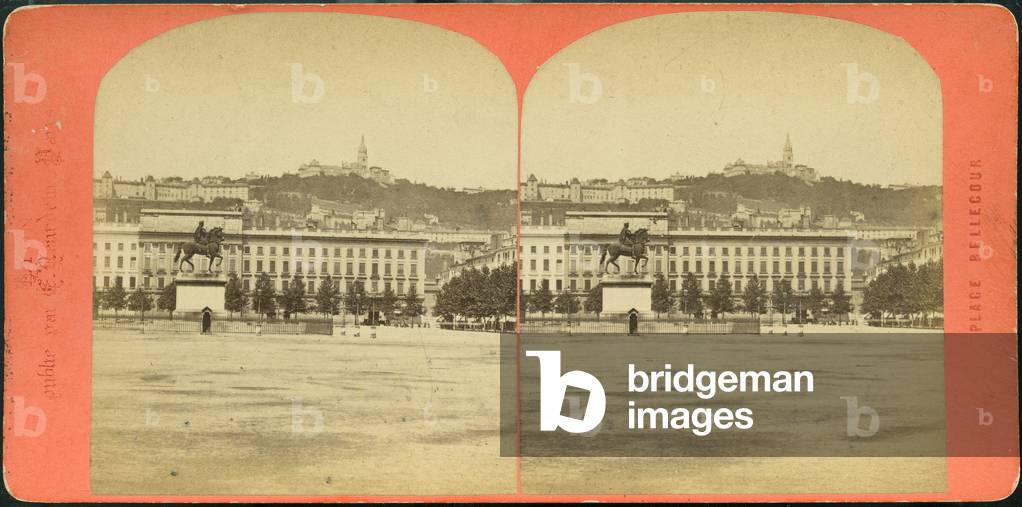 France, Rhone-Alpes, Rhone (69), Lyon: Place Bellecour, 1865 - serie 'lyon' published by neurdein, paris