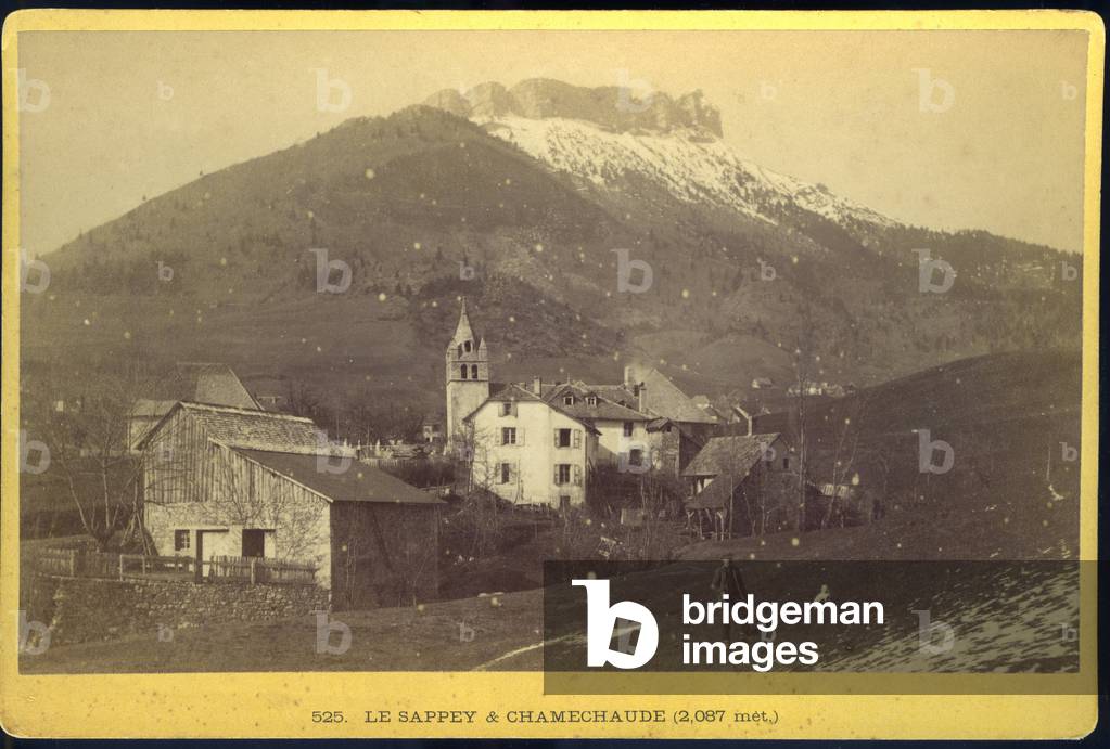 France, Rhone-Alpes, Isere (38): A village at the foot of Sappey and Chamechaude, 1880