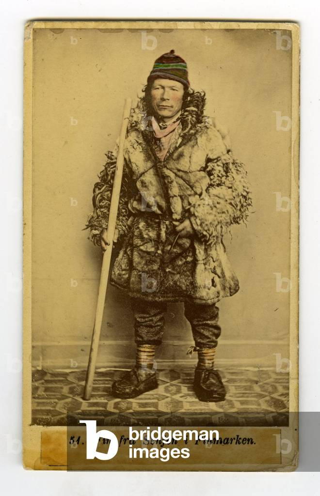 Finmarken, NOR, A lapon by Finmarken poses in studio, 1865