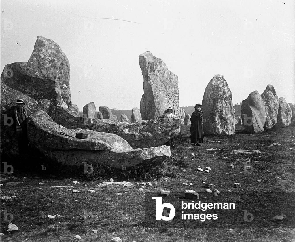 France, Brittany, Morbihan (56), Carnac: the alignments of the Menec, 1918