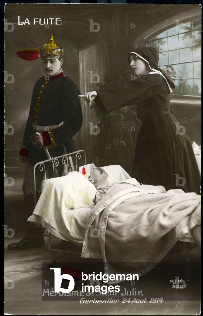 First World War: France, Episode of Heroism of a Good Sister Rescuing a Hospital, 1914