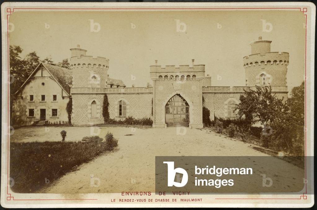 France, Auverge, Allier (03), Vichy: The rendezvous de chasse de Maulmont transforms into a medieval castle, 1870