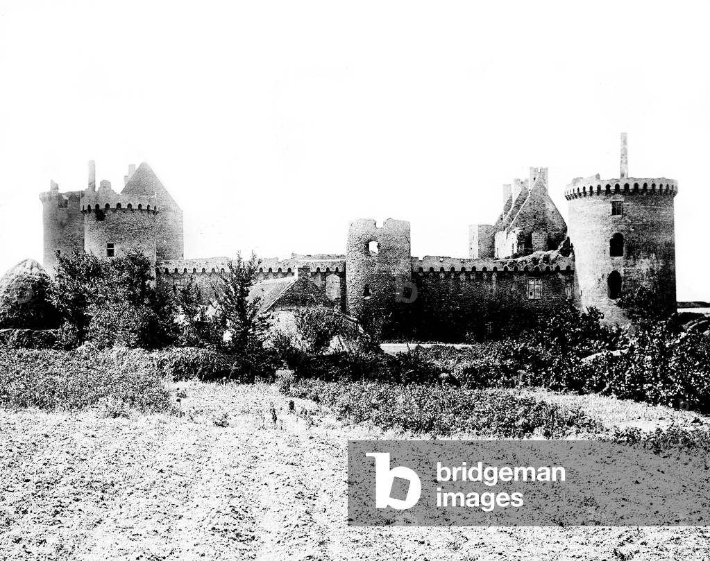 France, Brittany, Morbihan (56), Saint-Gildas-de-Ruys (Saint Gildas de Rhuys): Chateau de Sausinio, feodal ruins, 1890