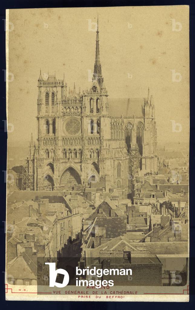 France, Picardy, Somme (80), Amiens: A view of the cathedrale of Amiens, 1880