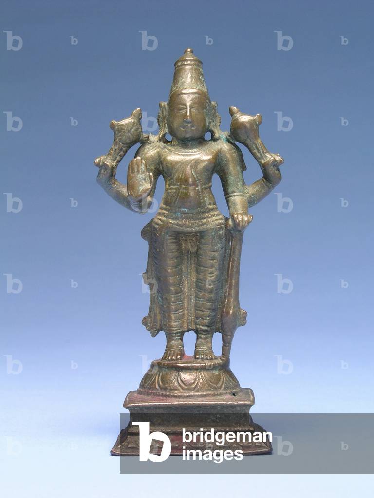 Vishnu in the Abhaya Gesture (Mudra) (copper alloy)