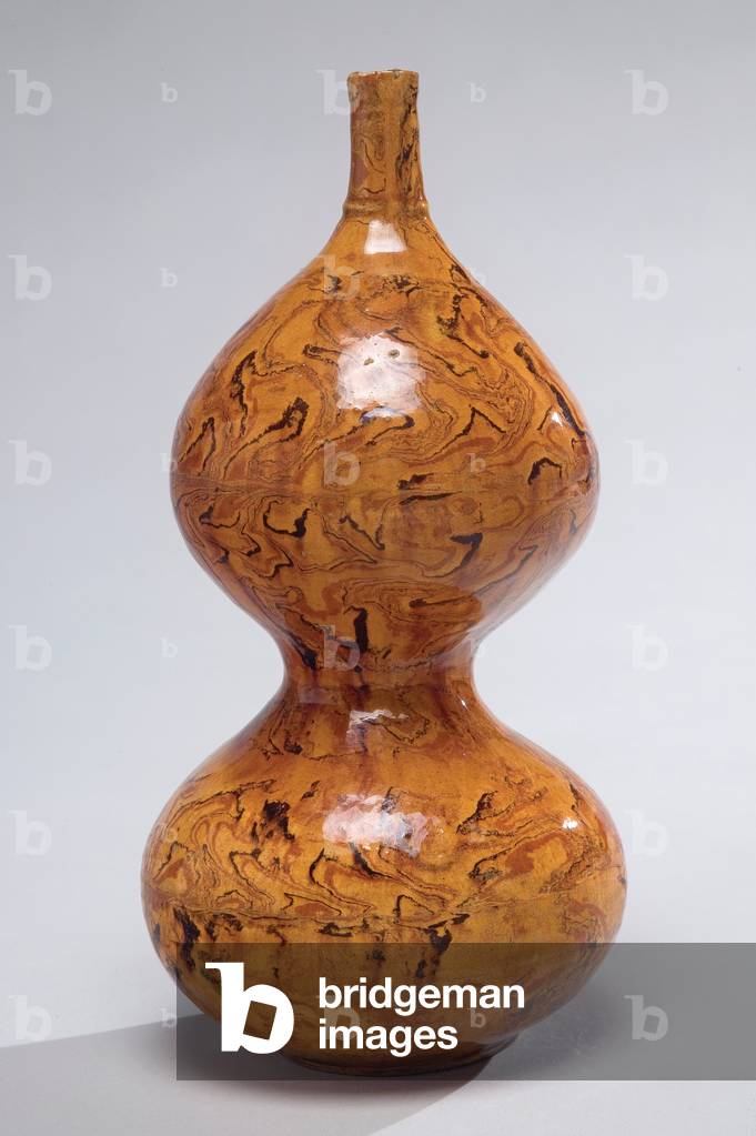 Bottle with double gourd shape (pottery & glaze)