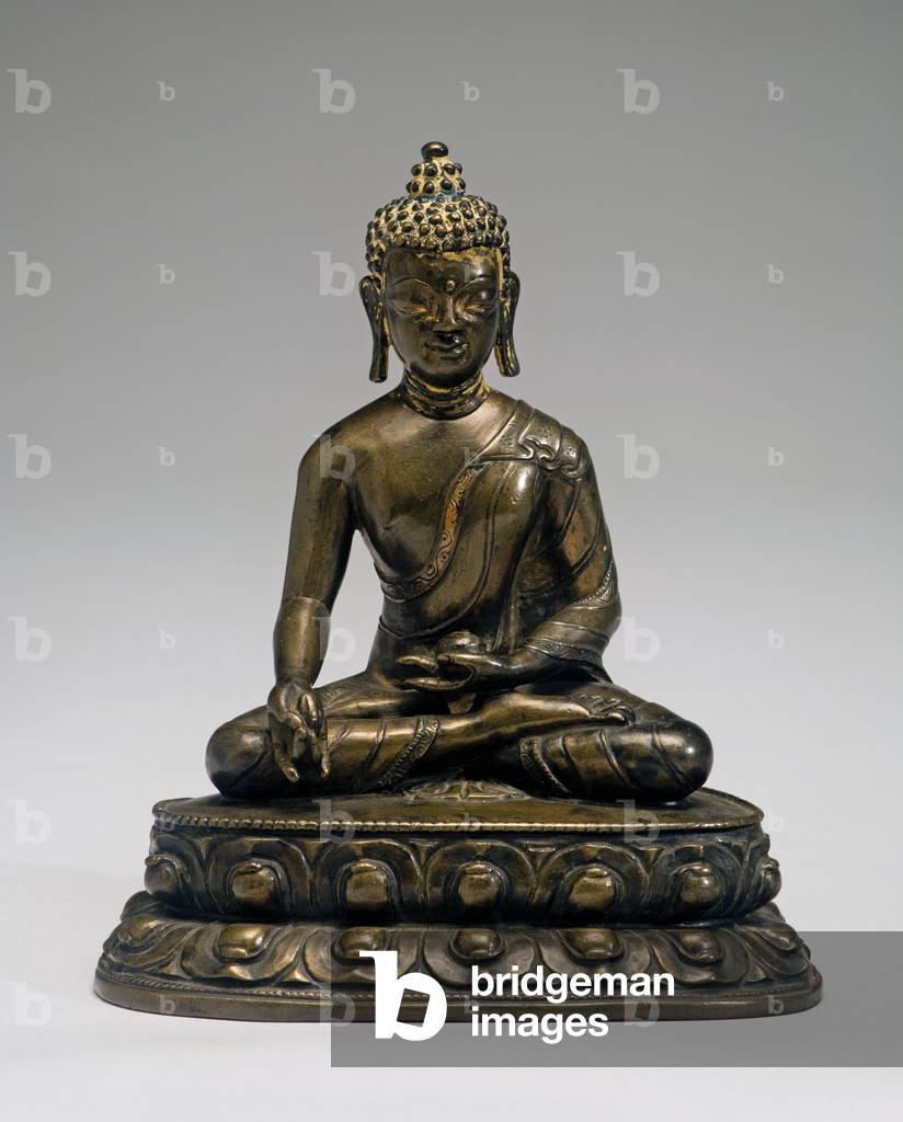 "Bhaishajyaguru (lega di rame)", 16th Secolo di Tibetan School, b/w