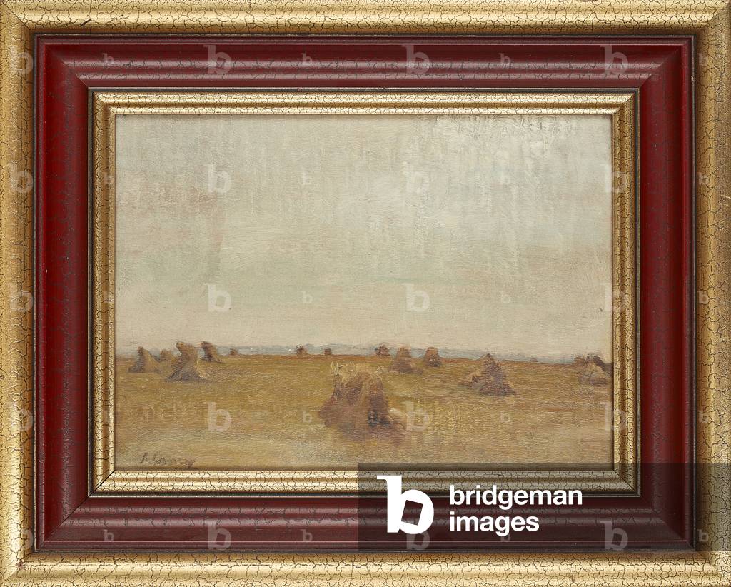 Corn Stooks (oil on board)