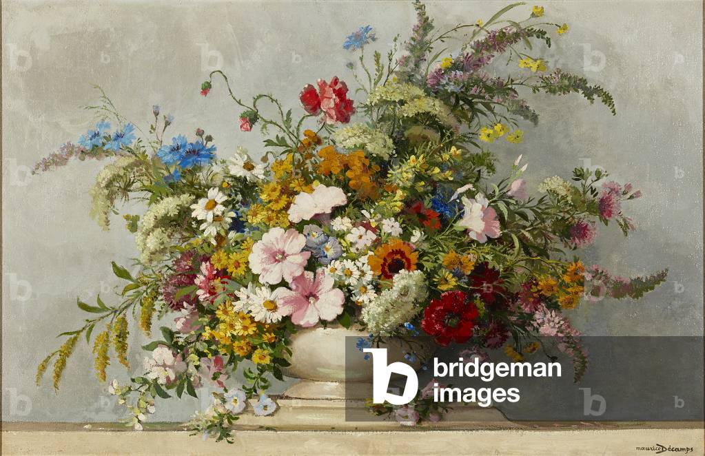 A Floral Arrangement ( oil on canvas)