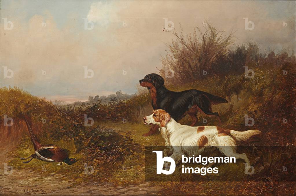 Retrievers at Work (oil on canvas)