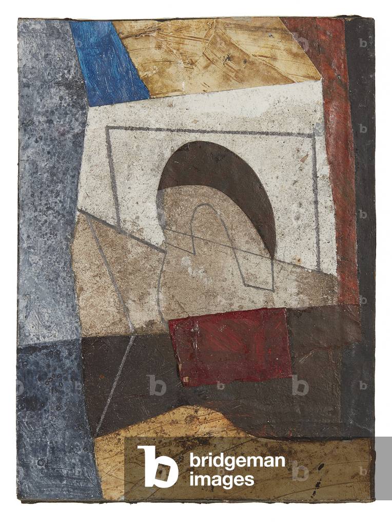 January, 1994 (pencil, oil and collage on board)