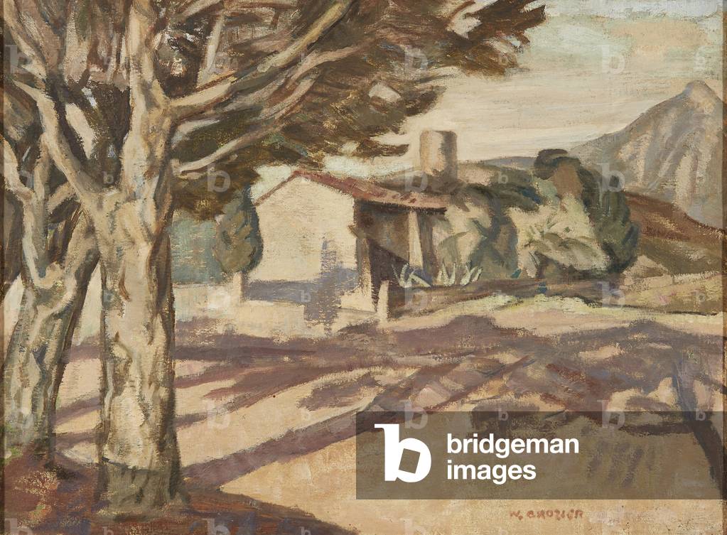 Farm Buildings South of France (oil on canvas)