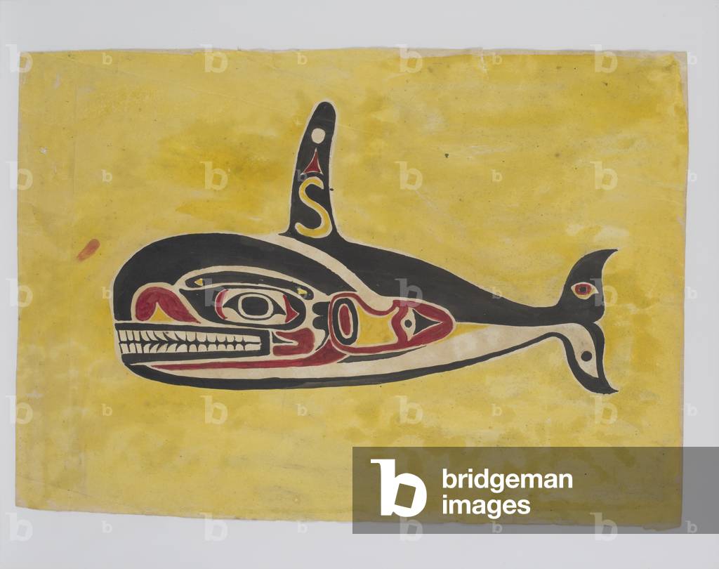 Design For 'Whale' Table Linen (watercolour and gouache)