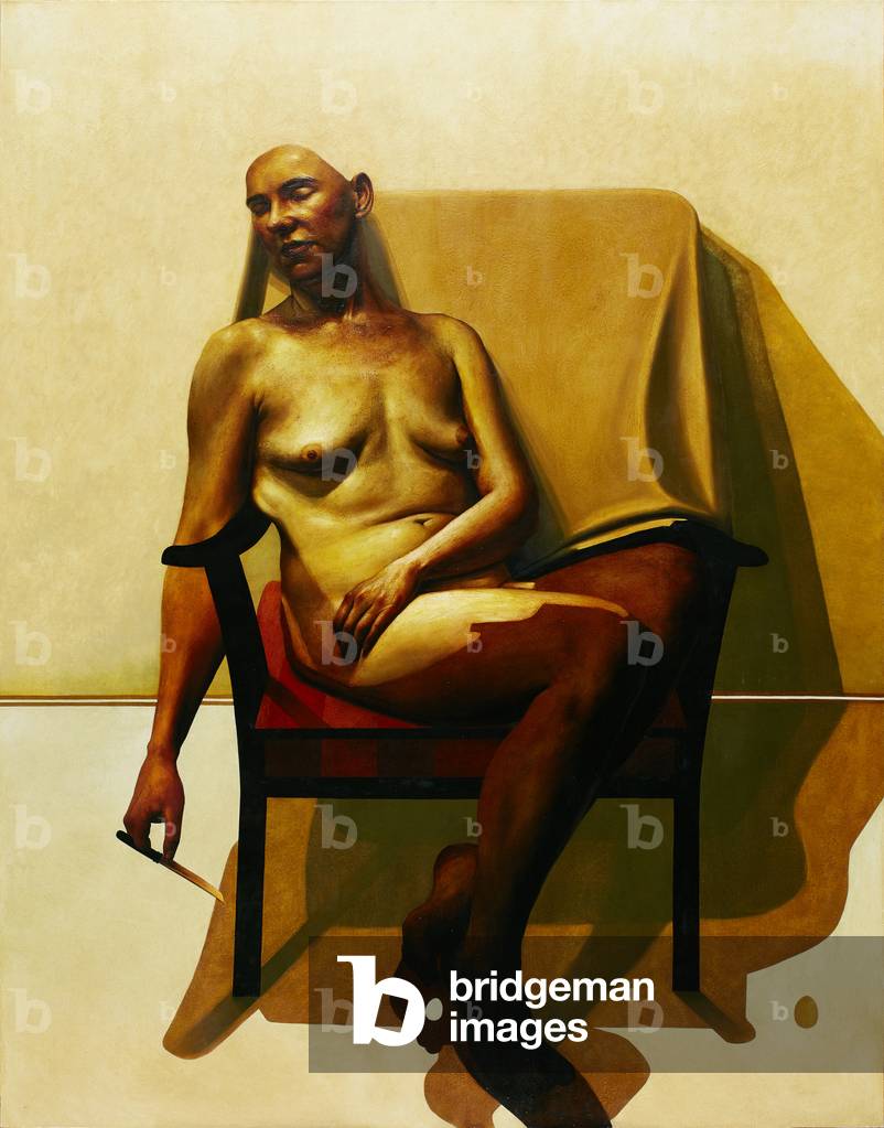 Nude With Knife (oil on canvas)