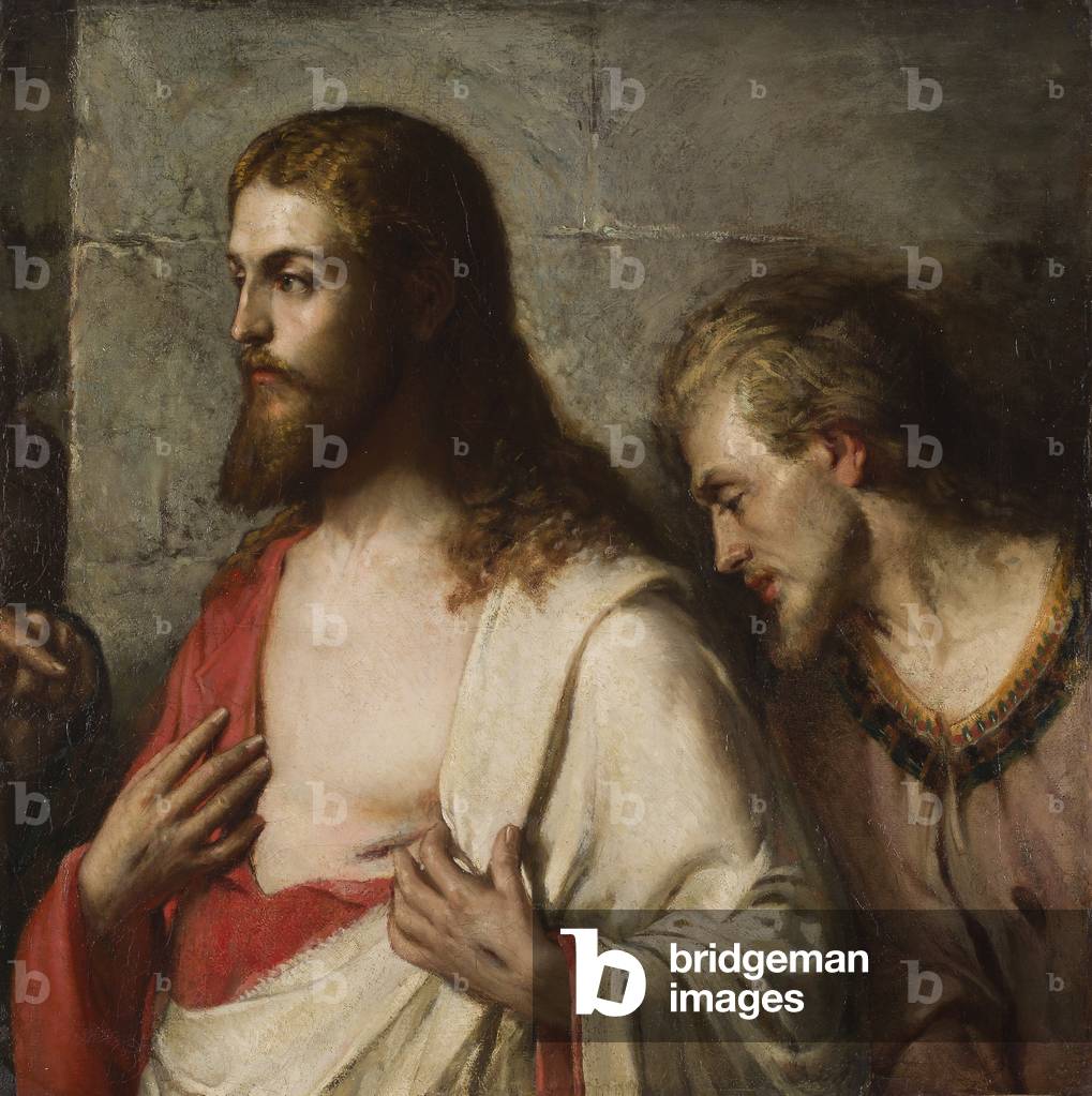 Christ and St Thomas (Fragment) (oil on canvas)