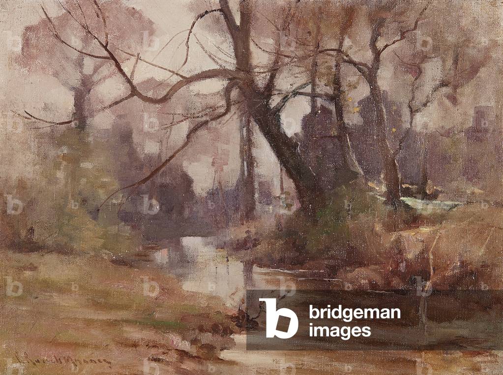 A Quiet Clearing by the River (oil on canvas)