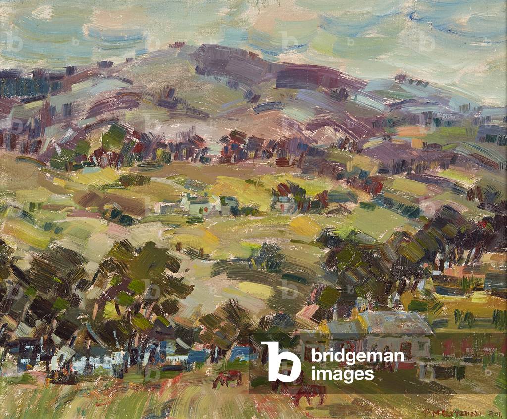 Beyond the Village (oil on canvasboard)