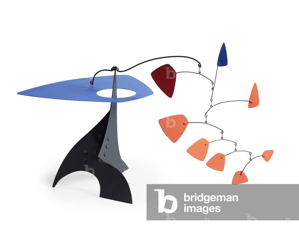 Untitled With Red And Blue (Table-Top Mobile) (polychrome steel)