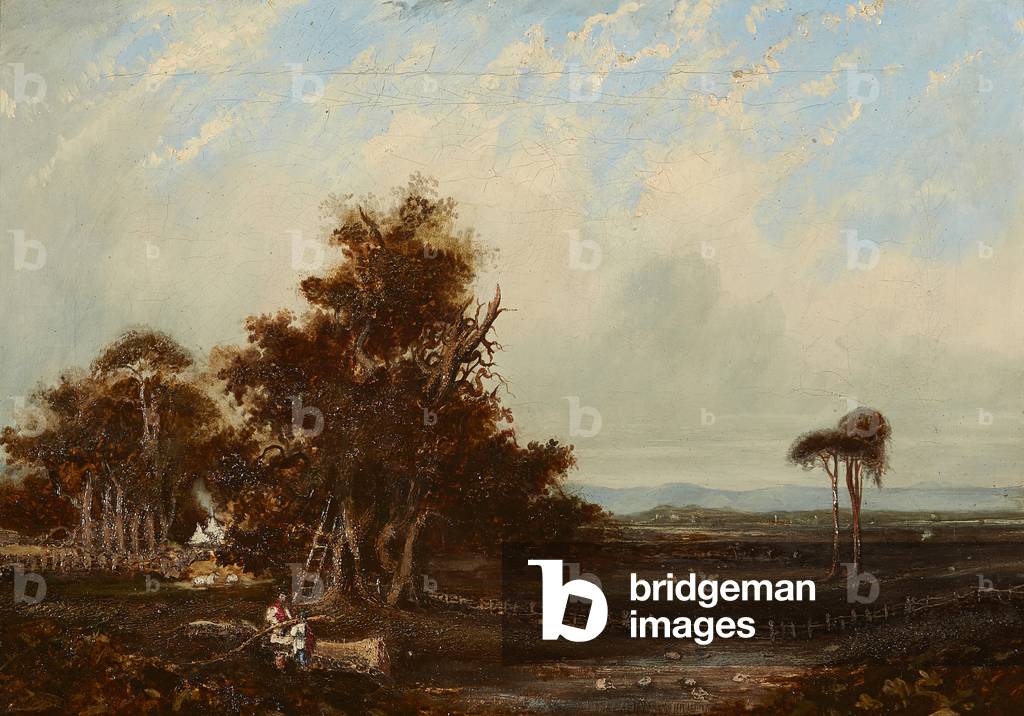 Conversing Over a Branch (oil on canvas)
