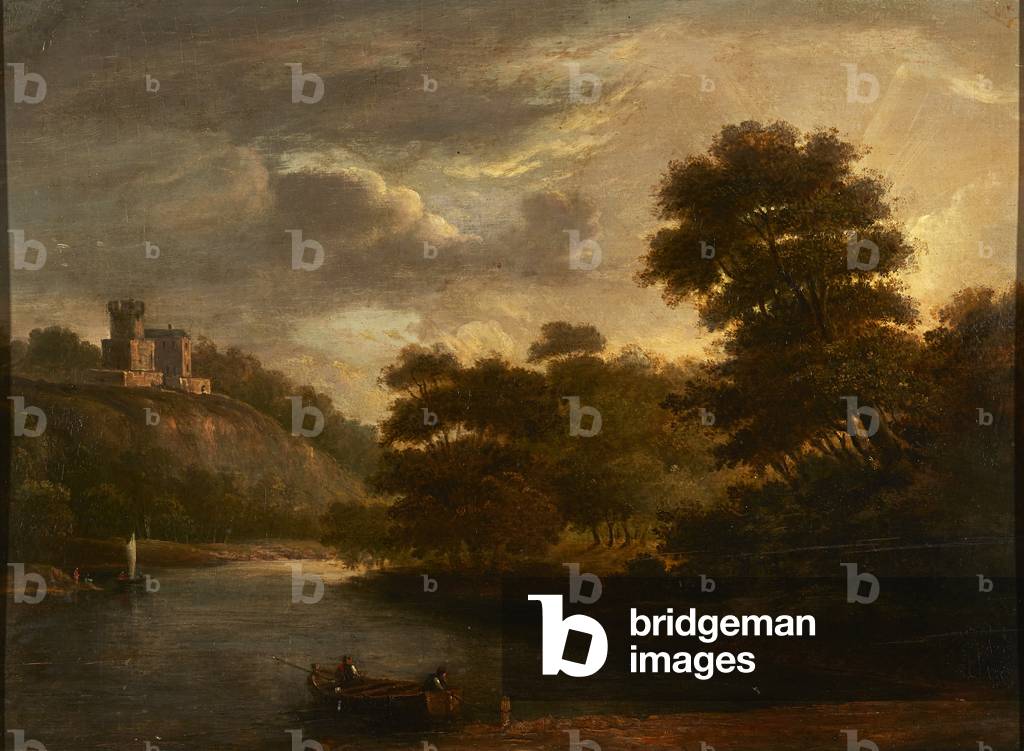 River Landscape (oil on panel)