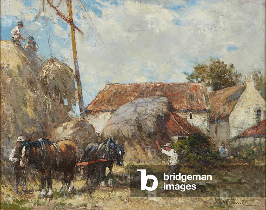 Working the Hay Pulley ( oil on canvas)