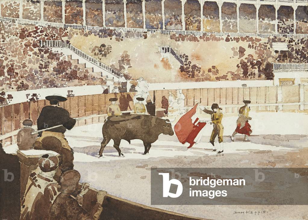 The Bull Fight (watercolour)