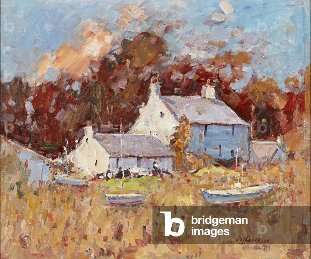 Cottages, Plockton ( oil on canvasboard)