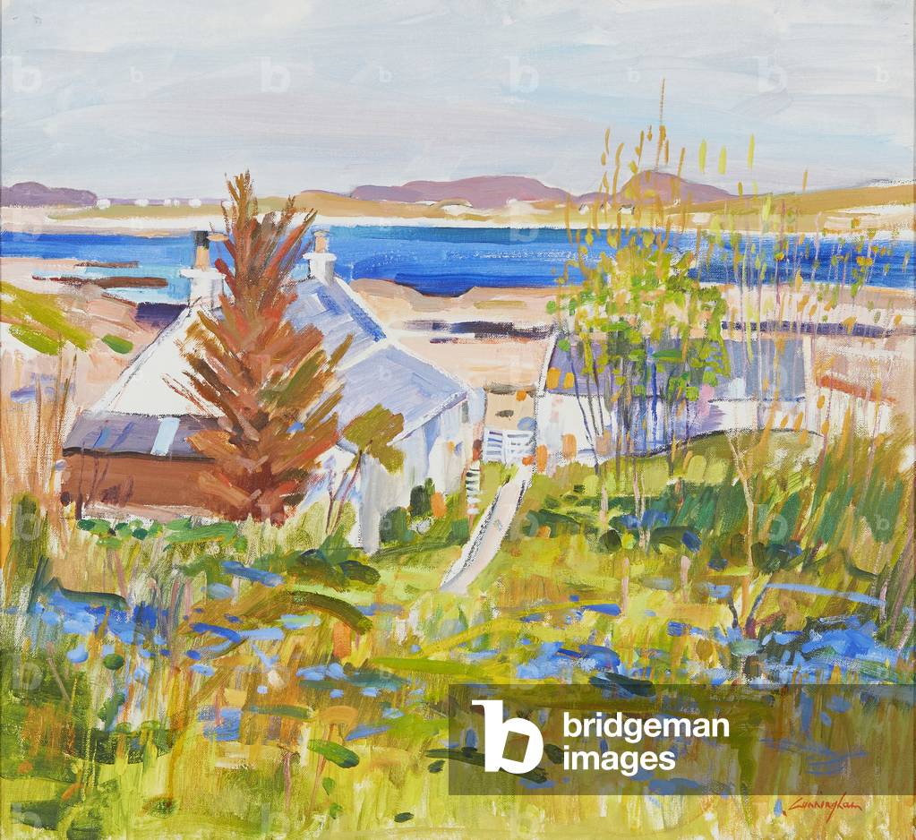 Crofts at Portuairck, Ardnamurchan (oil on canvas)