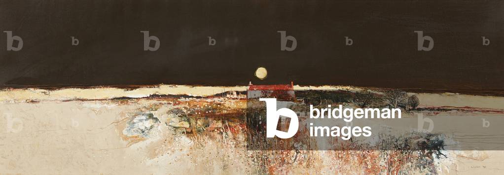 Red Farm At Dawn (mixed media)