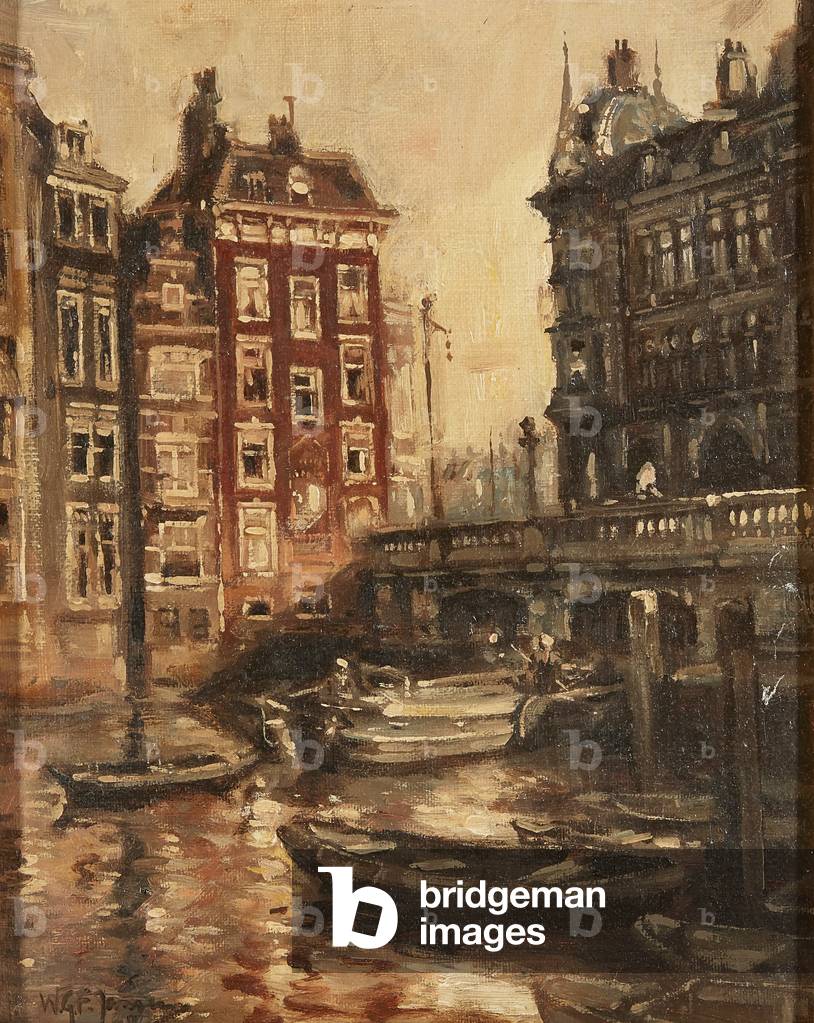 Bridge overthe Canal, Rotterdam (oil on canvas)