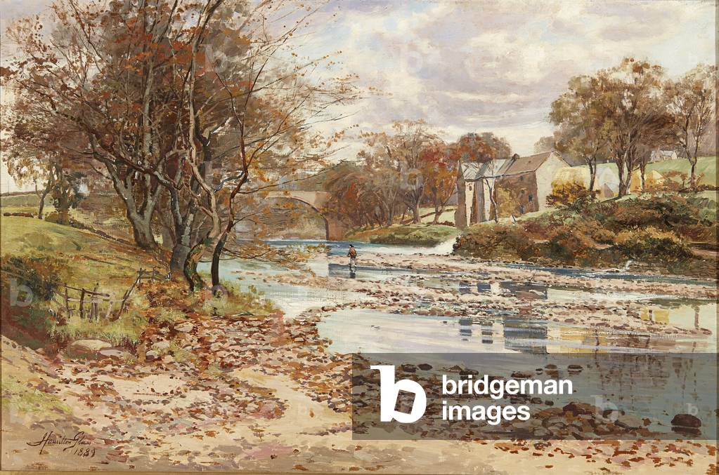 Old Mill on the Tyne, Haddington (oil on canvas)