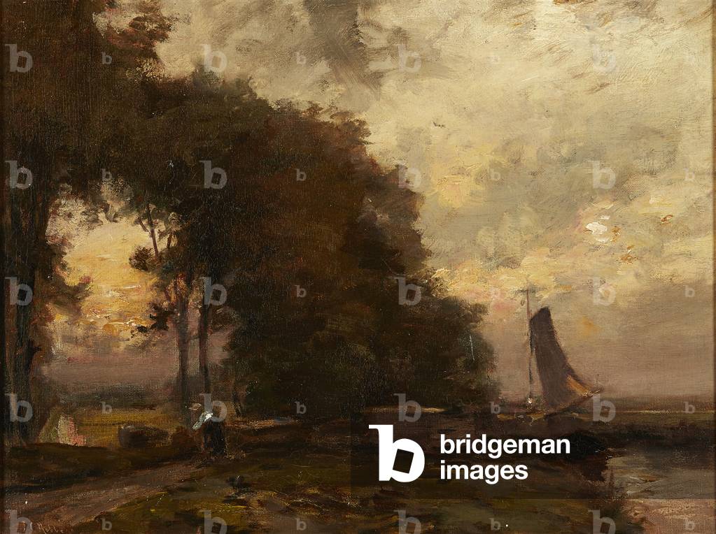 A Dutch Landscape ( oil on canvas)