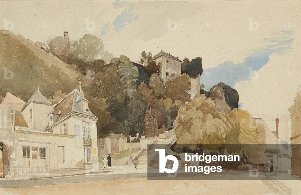 A Quiet Street (pencil and watercolour)