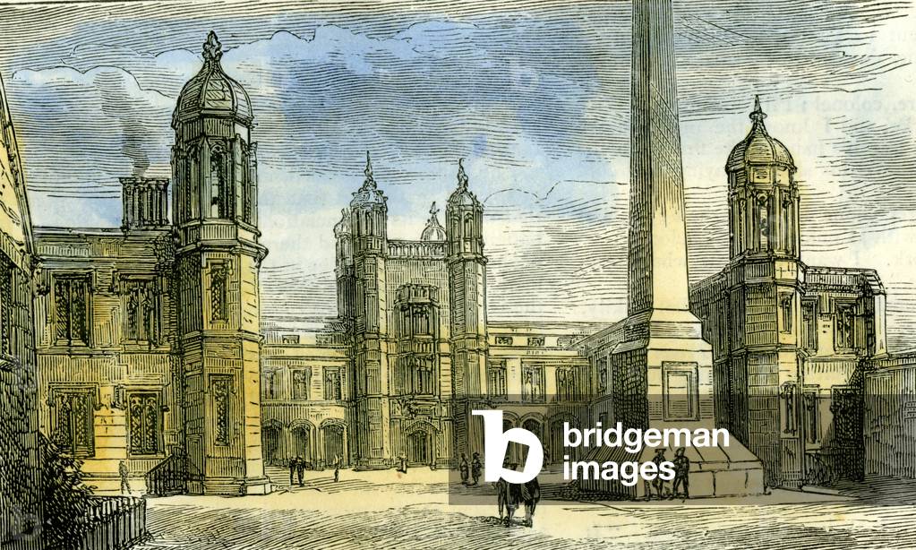 Aberdeen Marichal College Exterior of the Quadrangle 1885 UK