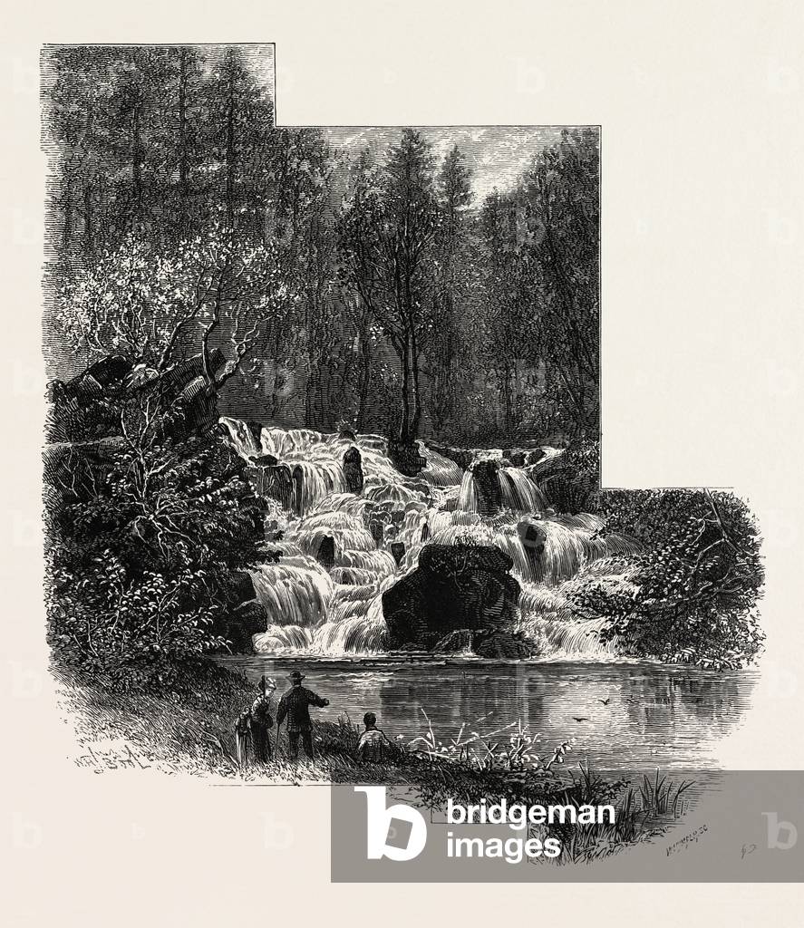 The Cascade, Virginia Water, Village Being in the Borough of Runnymede in Surrey, UK