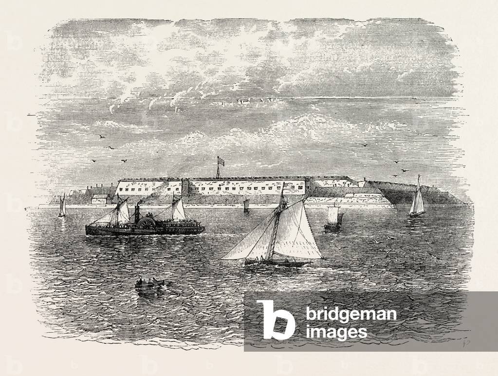 Fort Warren,USA, 1870s Engraving