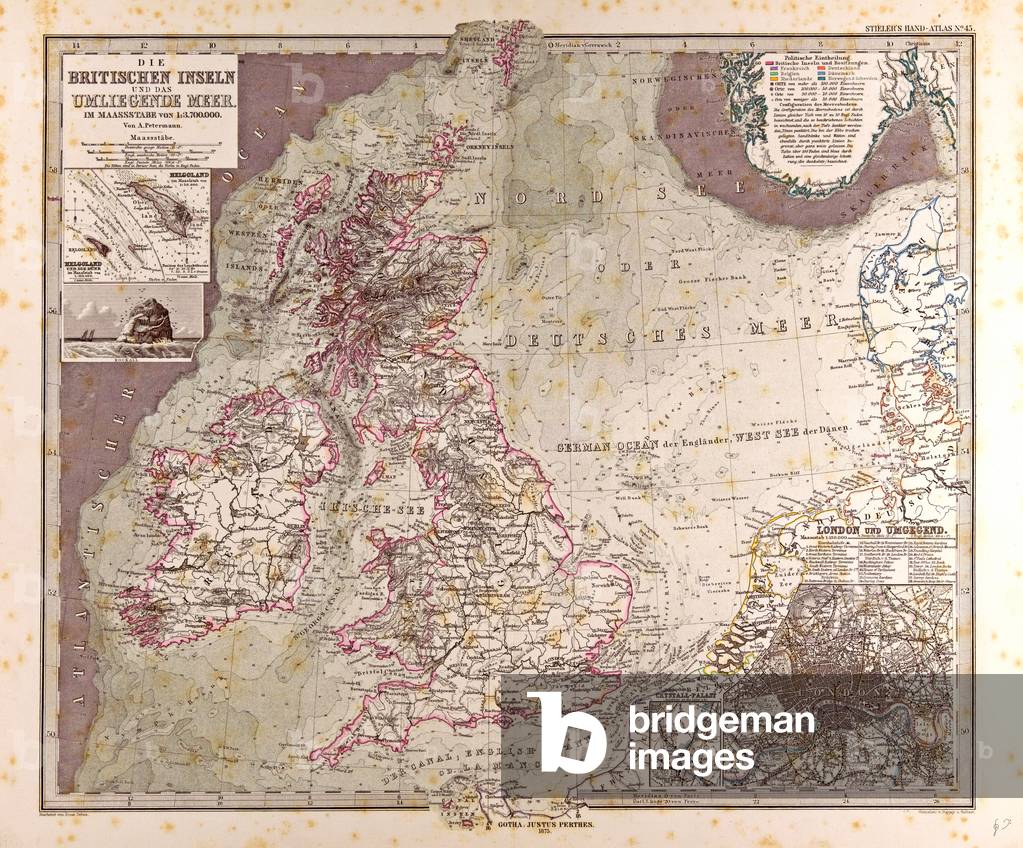 Map of Great Britain, 1875 (engraving)