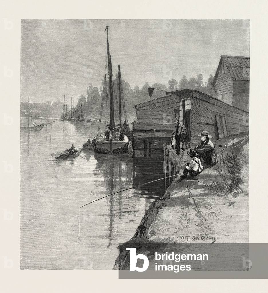 Evening at Southampton, Canada, Nineteenth Century Engraving