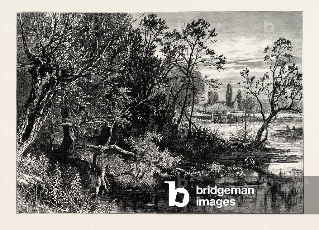 Temple Lock, Marlow, UK, 19th Century Engraving