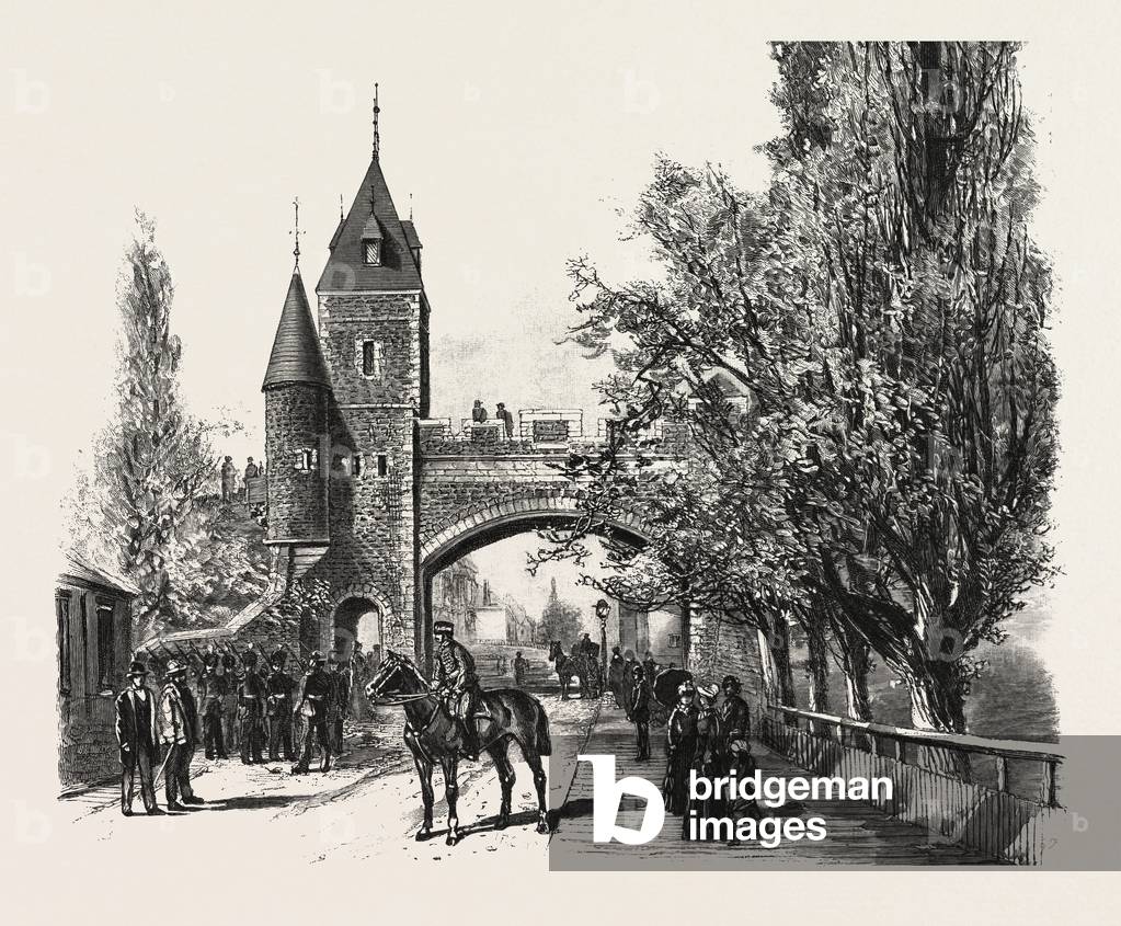 Quebec, St. Louis Gate, Canada, Nineteenth Century Engraving