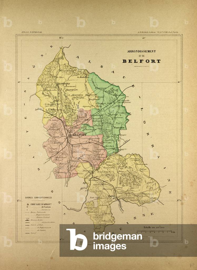 Map of Arrondissement De Belfort France