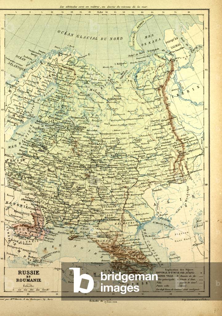 Map of Russia and Romania